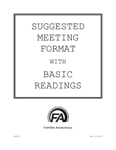 suggested meeting format basic readings