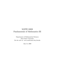 Fundamental Mathematics III - Department of Mathematical Sciences