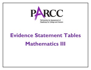 Evidence Statement Tables Mathematics III