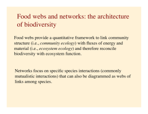 Food webs and networks: the architecture of biodiversity
