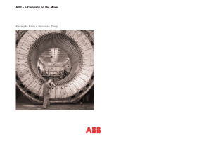 ABB – a Company on the Move Excerpts from a Success Story