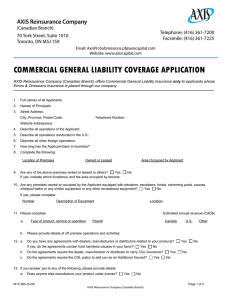 commercial general liability coverage application