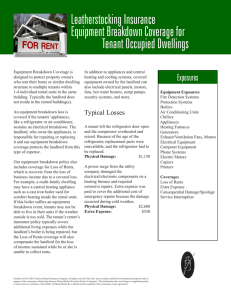 Equipment Breakdown Coverage for Tenant Occupied Dwellings