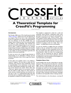 A Theoretical Template for CrossFit`s Programming