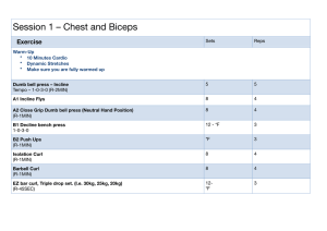 Session 1 – Chest and Biceps