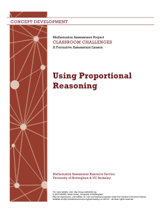 Using Proportional Reasoning - the Mathematics Assessment Project