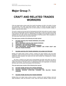Major Group 7: CRAFT AND RELATED TRADES WORKERS
