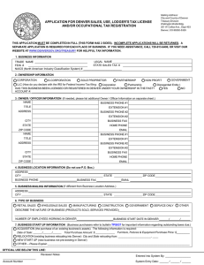application for denver sales, use, lodger`s tax license and/or