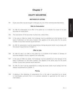 Chapter 7 of the Main Board Listing Rules on Methods of