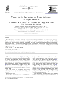 Tunnel barrier fabrication on Si and its impact on a spin transistor