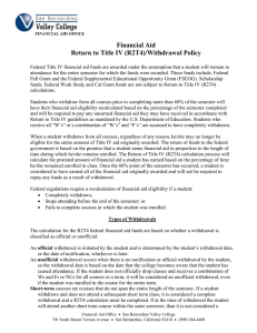 (R2T4)/Withdrawal Policy - San Bernardino Valley College