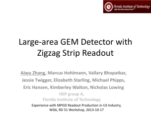 Large-area GEM detector with Zigzag strips readout