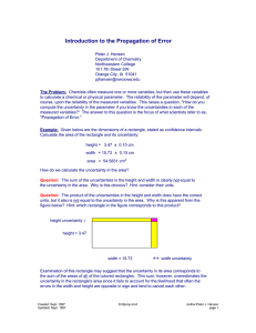 Introduction to the Propagation of Error