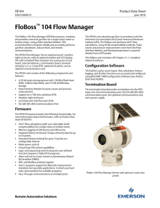 FloBoss™ 104 Flow Manager - Welcome to Emerson Process