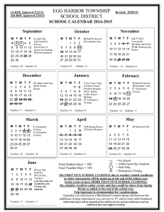 Calendar 2014 - the Egg Harbor Township School District