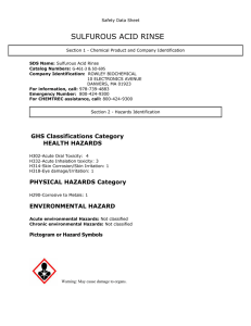 sulfurous acid rinse - Rowley Biochemical Inc