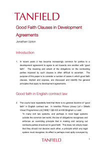 Good Faith Clauses in Development Agreements