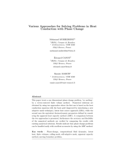 Various Approaches for Solving Problems in Heat Conduction