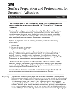 Surface Preparation and Pretreatment for Structural Adhesives