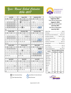 Year-Round School Calendar 2016-2017