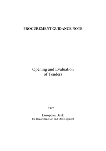 Opening and Evaluation of Tenders