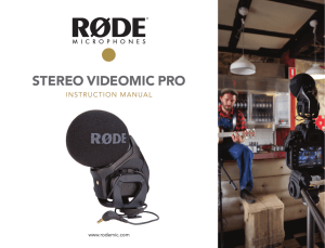 Stereo VideoMic Pro Product Manual