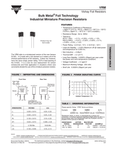 VRM Bulk Metal Foil Technology Industrial Miniature