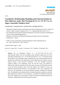 Constitutive Relationship Modeling and Characterization of Flow