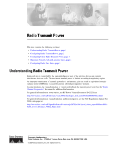Radio Transmit Power