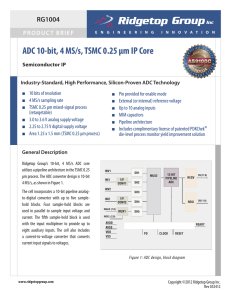 ADC 10-bit, 4 MS/s, TSMC 0.25 µm IP Core