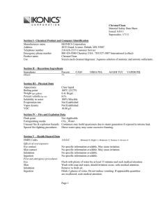 Chroma/Clean Material Safety Data Sheet Issued: 6/8/11