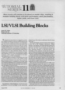 Tutorial Series 11 LSI/VLSI Building Blocks