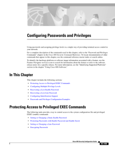 Configuring Passwords and Privileges