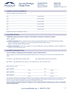 Account Privileges Change Form - Wasatch Advisors