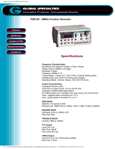 Global Specialties: 20 MHz Function Generator