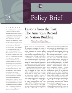 Lessons from the Past: The American Record on Nation Building