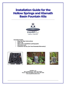 Installation Guide for the Hollow Springs and Klamath