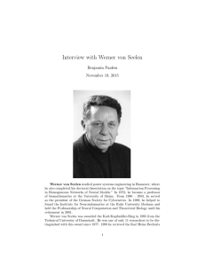 Interview with Werner von Seelen