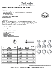 Stainless Steel Escutcheon Plates / Wall Flanges