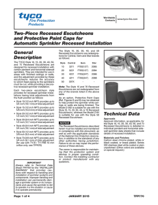 Two-Piece Recessed Escutcheons and Protective Paint Caps for