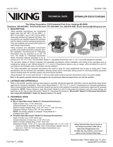 TechnicAl DAtA Sprinkler Escutcheons