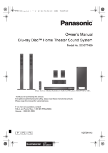 Owner`s Manual Blu-ray DiscTM Home Theater Sound System