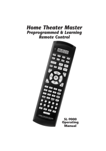 Home Theater Master® SL-9000 Manual