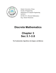 Discrete Mathematics Chapter 3 Sec 3.1-3.8