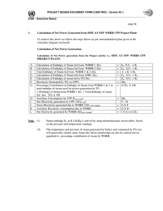 1. Calculation of Net Power Generated from SSPL 4.5 MW WHRB