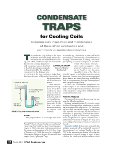 for Cooling Coils CONDENSATE TRAPS