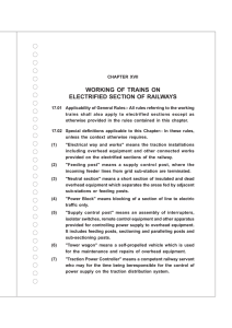 WORKING OF TRAINS ON ELECTRIFIED SECTION OF RAILWAYS