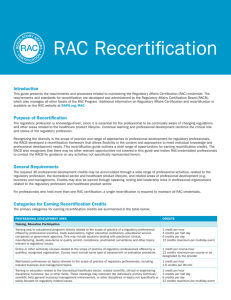 RAC Recertification