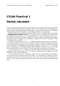 Pocket calculator - School of Informatics