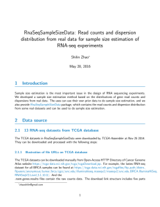 RnaSeqSampleSizeData: Read counts and dispersion distribution